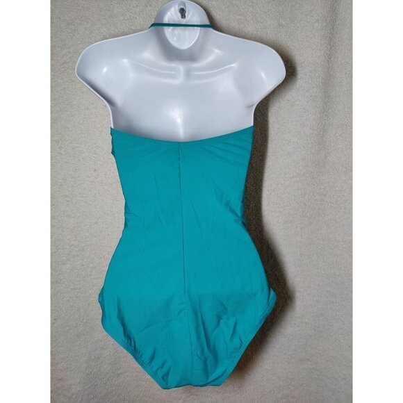Into The Bleu Turquoise One Piece Convertible Halter/Strapless Swimsuit 6 NWOT - Picture 3 of 8